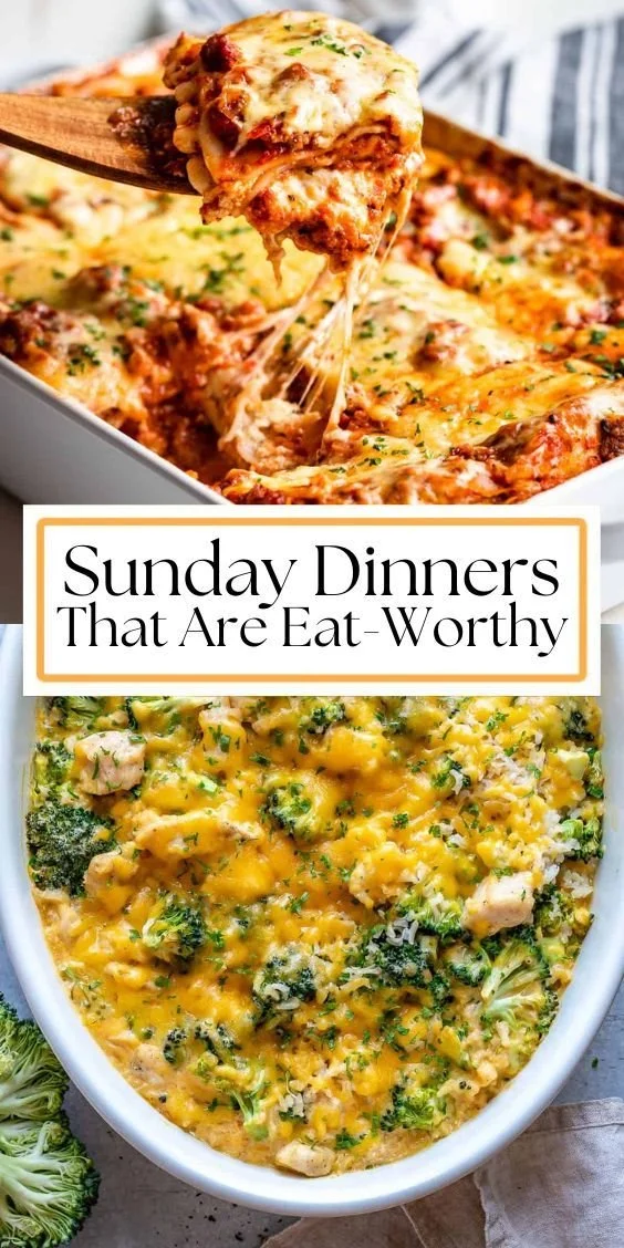 Delicious Sunday dinner ideas featuring various dishes on a dining table.