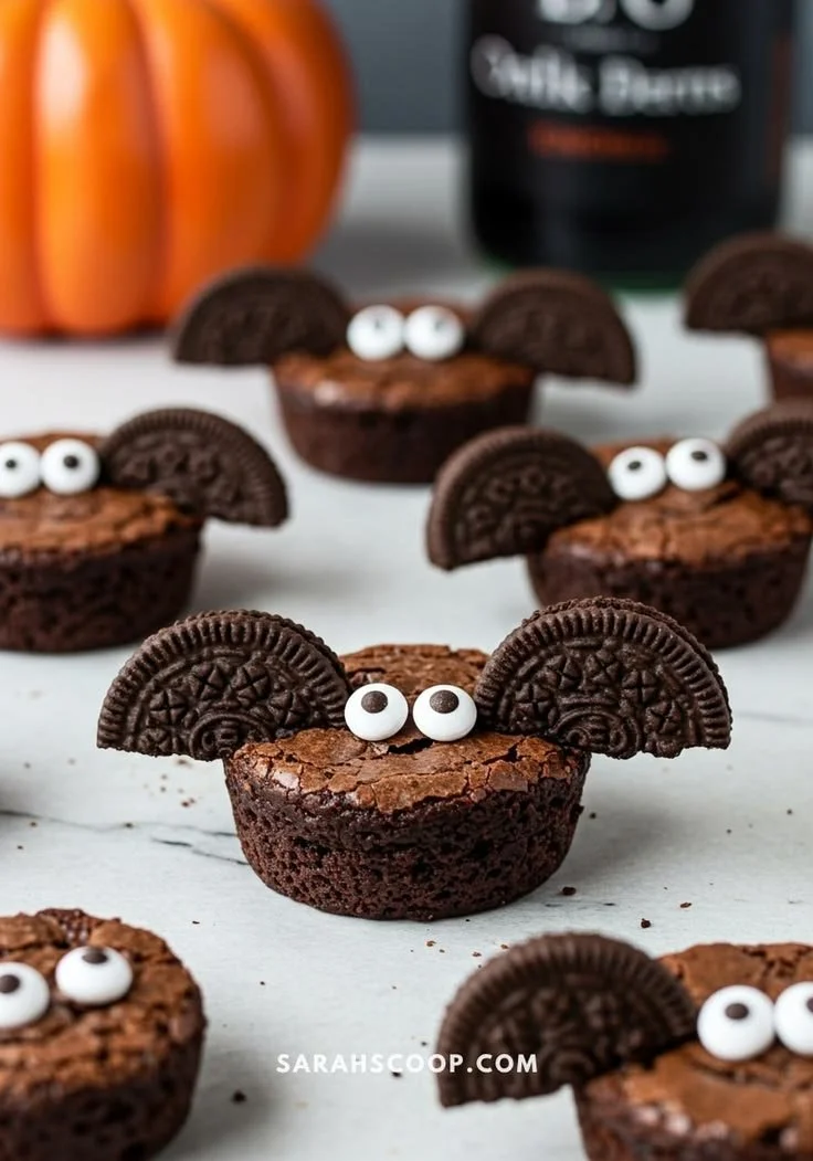 Delicious Batty Brownie Bites in a bowl, perfect for chocolate lovers.