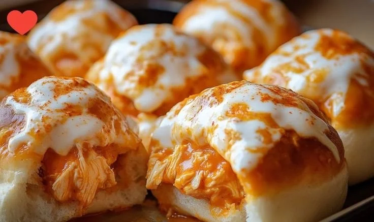 Crispy Buffalo Chicken Bombs with melted cheese and spicy sauce