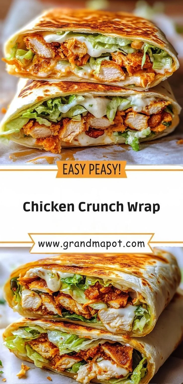 Delicious Chicken Crunch Wrap with fresh ingredients and a crispy finish