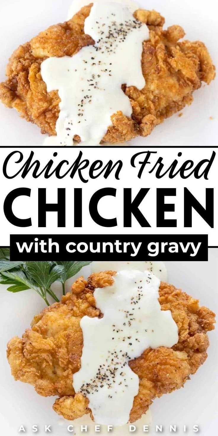 Delicious Chicken Fried Chicken topped with creamy Country Gravy
