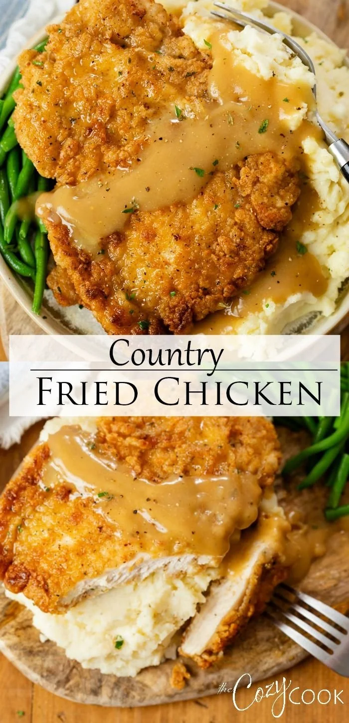 Deliciously crispy Country Fried Chicken served on a plate.