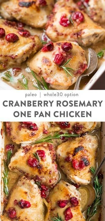 Delicious Cranberry Rosemary Chicken dish with vibrant herbs and cranberries