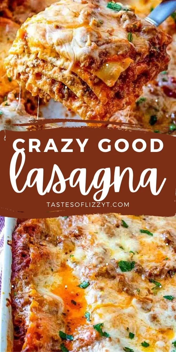 Delicious homemade lasagna layered with cheese and sauce