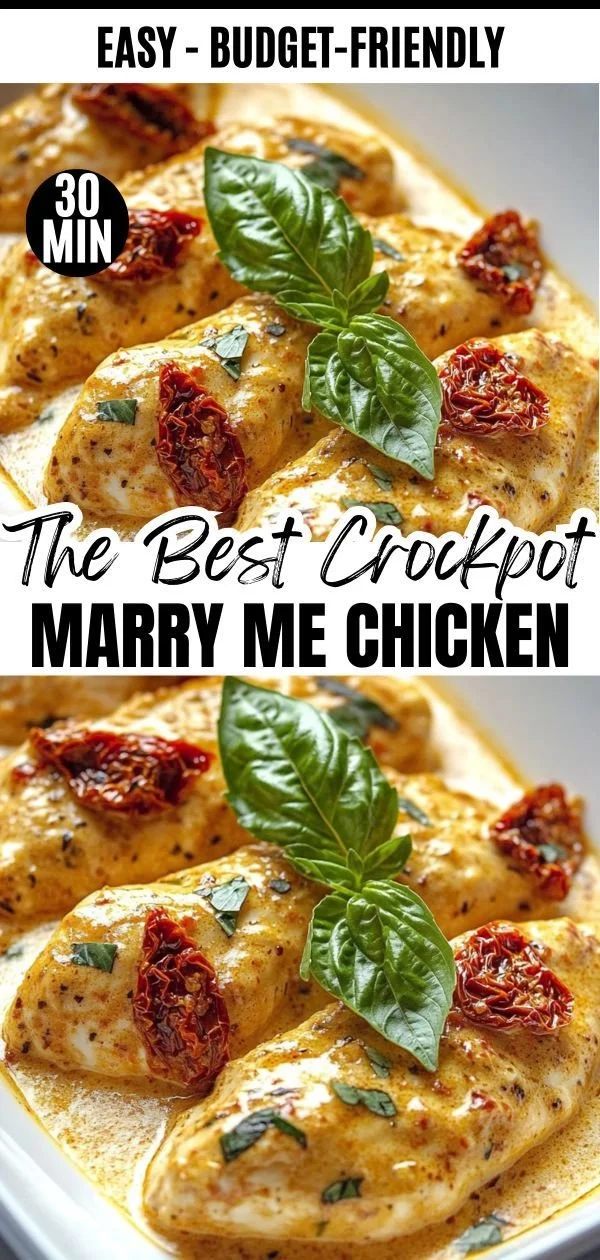 Easy Crock Pot Marry Me Chicken recipe with creamy sauce and herbs
