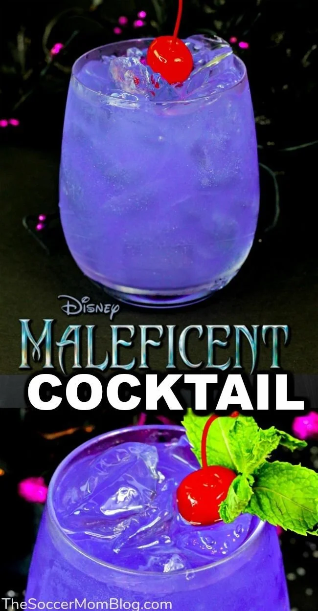 Maleficent Halloween Punch in a spooky Halloween setting with decorations